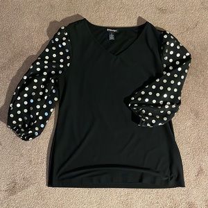 BLACK AND GOLD POLKA DOT | TOPS, BLOUSE